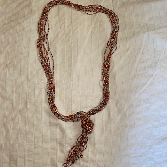 Beaded multicolor long knotted necklace - Picture 4 of 6